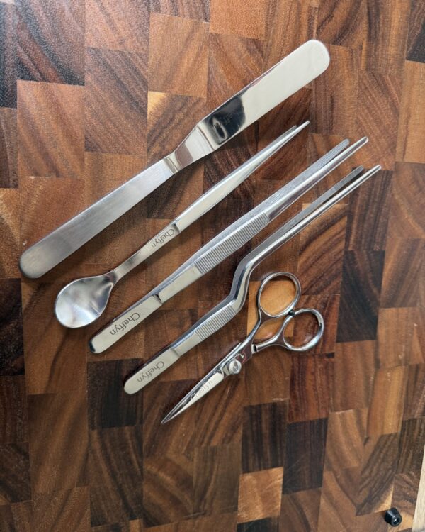 Five Piece Chef's Plating Utensil Set Stainless Steel